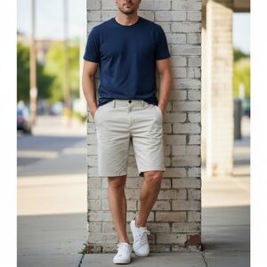 Hurley X Nike Dri-Fit Men's Cream Flat Front Lightweight Shorts Size 38 EUC